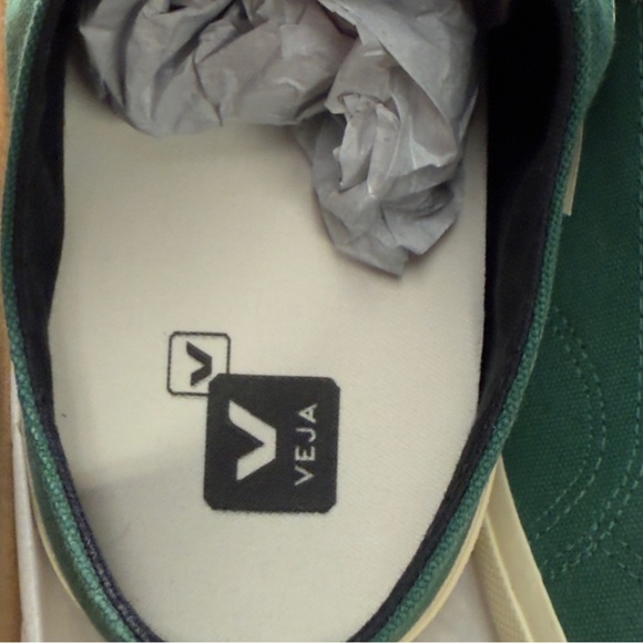 VEJA - SNEAKER - WATA II LOW CANVAS POKER PIERRE GREEN SIZE 11 NEW - Picture 6 of 10